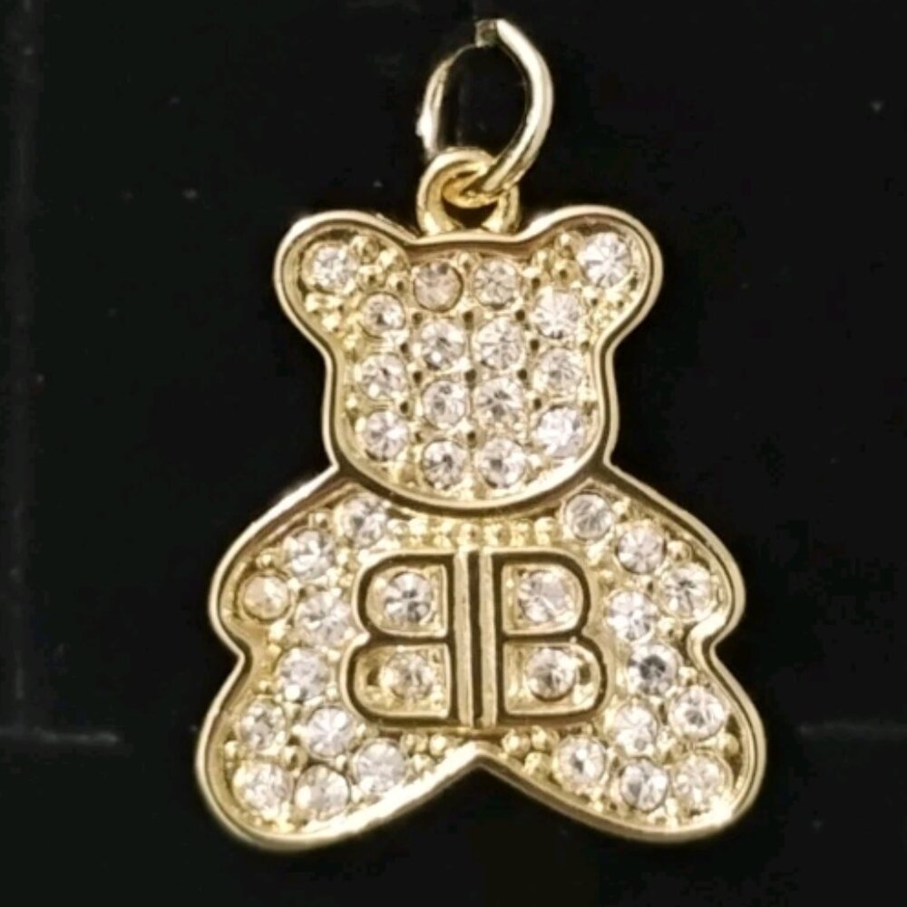 Balenciaga Gold Bear Upcycled Charm, Stamp on back